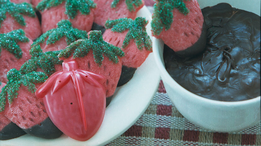Chocolate Dipped Strawberry Cookies